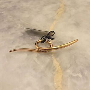 NWT CC Skye 18K Gold Horn Statement Snake Sculptural Abstract Moto Spike Ring 7